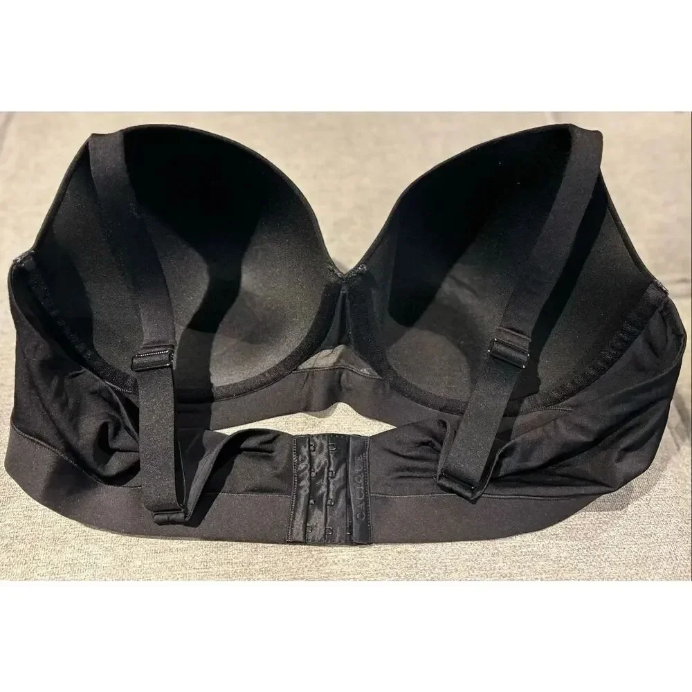 Cacique black lightly lined full coverage bra size 46D